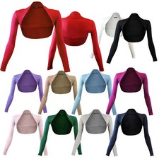 Glamexx 24 Damen Bolero Jäckchen Langarm Tops Schulterjacken Hochzeit Party