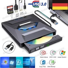 7in1 USB 3.0 Externes Laufwerk DVD CD UHD 4K Brenner Player Type-C für Laptop PC