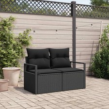 Garten-Sofa mit Kissen Poly-Rattan Outdoor-Sofa Gartensitzmöbel Couch vidaXL