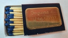 Streichhölzer, Werbung, Goldbarren, DEGUSSA, 1970er Jahre, für Sammler 