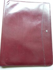 Schreibmappe rot, Leder, DIN-A-4, mit Kugelschreiber, sehr guter Zustand