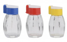 Salzstreuer Pfefferstreuer 7,5cm GLAS FARBDECKEL Streuer Pfeffer Gewürzstreuer