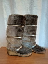 Vintage Pelz Fell Stiefel 38