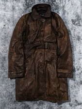 vtg military real leather coat