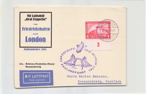 Zeppelinpost englandfahrt - zeppelinpost,
