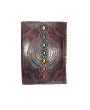 A-Minus-Ware Chakra Fotoalbum XXL Leder Indien Handmade Vintage Retro Steine