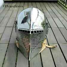 Mittelalterlicher Ritter Barbuta Helm 18 Gauge Stahlrüstung Replik LARP Reena...
