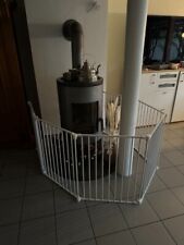 Baby Vivo Kaminschutzgitter & Kinderlaufgitter mit Tür weiß