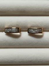 Halbcreolen Ohrstecker 585 Gold mit kleinen Diamten