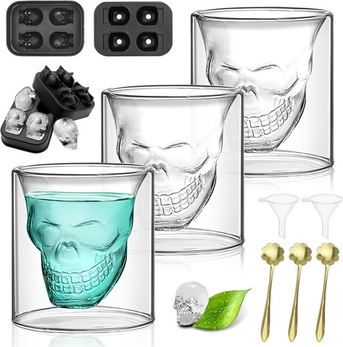 Totenkopf gläser doppelwandig - totenkopf,