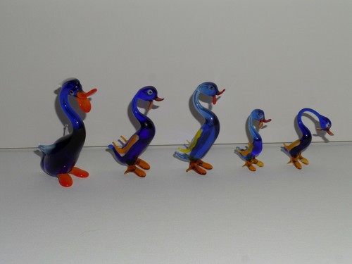 Entenfamilie 9cm glasfigur - entenfamilie,