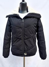WINTERJACKE ( gesteppt- XS- schwarz- Lammfell-Futter-Kragen- elegant ) neuwertig