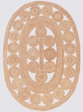 Teppich beige 190 x 290 cm HEINE Teppich oval geflochtene Jute natur (5) - P742