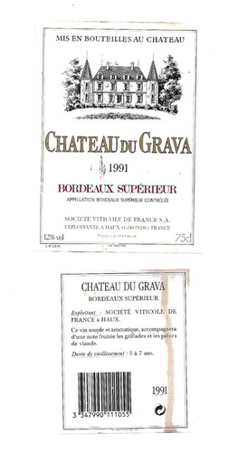 Weinetikett château du - château,