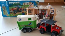 Playmobil Jeep und Pferdehänger 4189 , Pferdestall zum Mitnehmen 