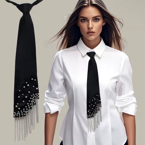 Damen krawatte schwarz mit - damen,