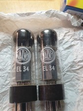 EL34 Matched Pair VALVO Mullard Blackburn X2f