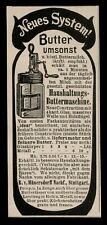 Alte Werbung 1902 Butter umsonst (1) Buttermaschine R. v. Hünersdorff Stuttgart