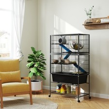 PawHut 5 Ebenen Rollbarer Kleintierkäfig mit rutschfesten stoffüberdachten Rampen