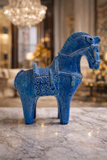 "Rimini Blue" Keramik-Pferd