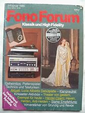 FONO FORUM 2/85,REVOX B 252,GRUNDIG XV 7500,KIRKSAETER MONITOR 120,JVC HRD 725EG