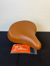 Bikeroo Komfort Fahrradsattel Extra-Breit Weich Gefedert Braun inkl. Montageset