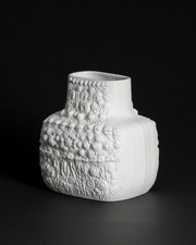 Martin Freyer Rosenthal Bisque Porcelain Relief AZU Vase Chic OP ART Design 70s