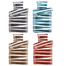 Hochwertige Biber Bettwäsche Baumwolle Streifen 135x200 80x80