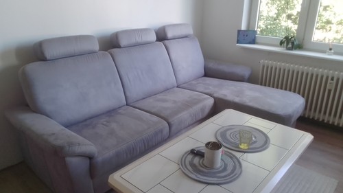 Sofa form grau wildleder - sofa,