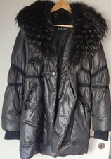 BONNIE Daunenmantel mit Echtpelzkragen – Schwarz – Größe XL –Sehr warm & elegant