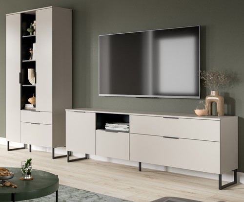 Wohnwand kaschmir schwarz - wohnwand, set