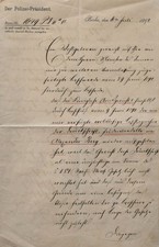 Brief Polizeipräsident 1892