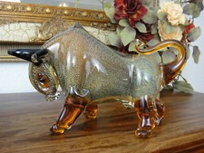 Stier Skulptur Kristall Glas