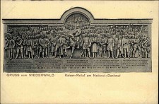 National-Denkmal NIEDERWALD bei Rüdesheim ~1900/10 Relief-Ansicht Verlag Suder