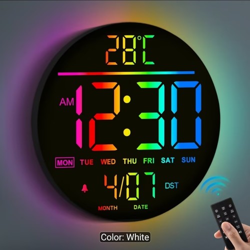 Led digital wanduhr rgb - led,