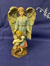 Figur Schutzengel mit Kinderpaar, 12 cm, Polyresin, Dekofigur