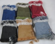 Stulpen Handschuhe mit Fell Handschuhe ohne Finger Einheitsgröße