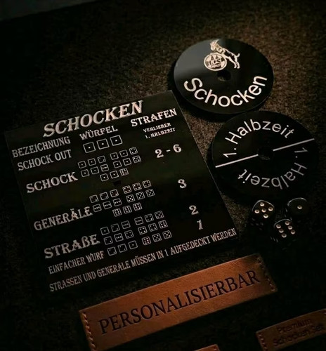 Schocken trinkspiel set aus - set,