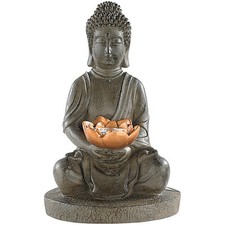 Lunartec Solar-LED Deko Lampe Buddha für Garten & Terrasse, 28 cm