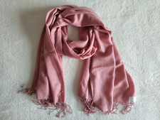 Feiner Damen Schal XXL Fransen Schal / Poncho rosè/blush Wolle Kashmir Seide
