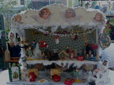 Weihnachtsstand Marktstand- viele Miniaturen--60x40x44 cm zum Herrichten