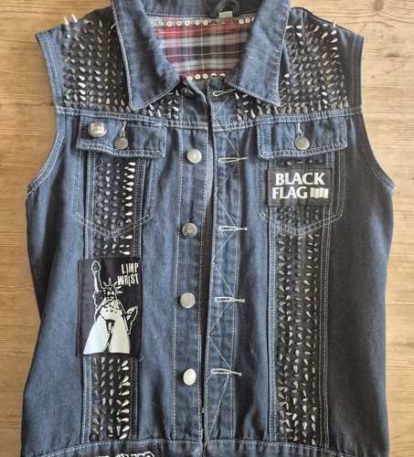 ärmellose denim jeansweste - Ärmellose, denim-jeansweste