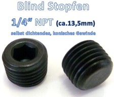 1/4" NPT Stahl Blindstopfen Verschluss Schraube Endstopfen Stopfen