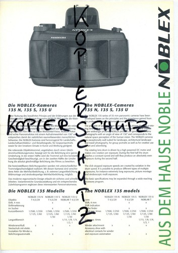 Prospektblatt noblex kamera - prospektblatt,