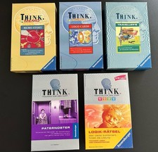 5x THINK Ravensburger ®️ Spiel Spiele Logik Rätsel Paternoster Logo Cards Memo