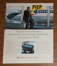 Seltene Werbung TELEKOM CITYRUF AN6 + EUROMESSAGE Pager - PIEP 1993