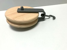 Flaschenzug, Rolle, Umlenkrolle,Seilzug,Holzrolle Durchmesser 120 mm,Metallbügel