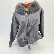 Damen Strickpullover Grau