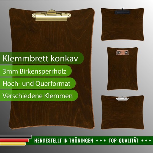 Bütic holz klemmbrett konkav - klemmbrett,