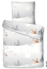 BETTWÄSCHE warme  Winter Mikrofaser Fleece Flausch 135x200 Fuchs Weihnachten